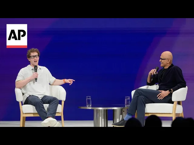 Meta launches AI app, Zuckerberg chats with Microsoft’s Satya Nadella at conference