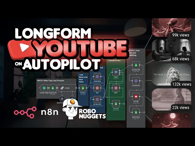 This AI System Creates Longform YouTube Videos Hourly (n8n NO CODE automation tutorial 🥚)