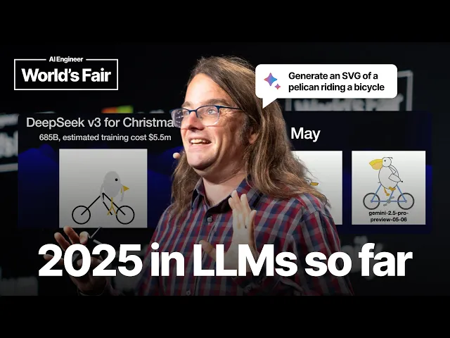2025 in LLMs so far, illustrated by Pelicans on Bicycles